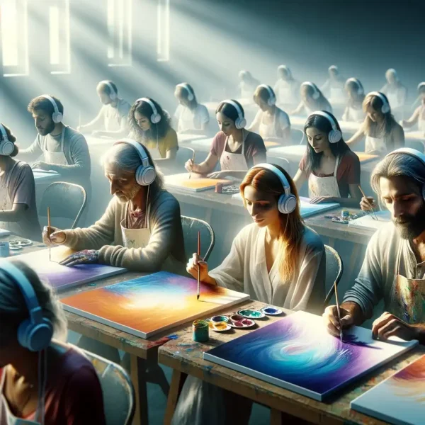 Art therapy painting with music
